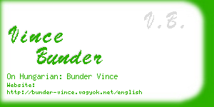 vince bunder business card